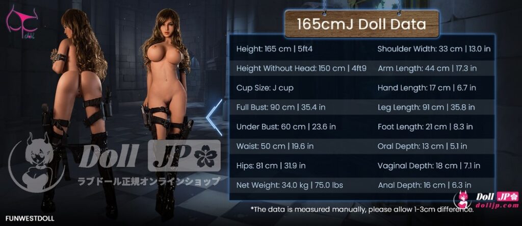 FunWest-TPEボディサイズ-165cm jカップ